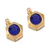 Acero Inoxidable Serie Zirconia Nicho Gama Alta Colorido Geométrico Bordes Dorados Colgante Collar de Corazón Accesorios para Joyería DIY Venta al por Mayor