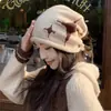 Gorro Holgado Versátil de Estrella con Cordón para Otoño e Invierno Tendencia Nuevo Gorro de Lana Tejido
