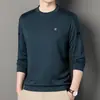 Sudadera de manga larga para hombre, camiseta de manga larga de moda para primavera para hombre, camiseta básica casual de algodón con cuello redondo para hombre, al por mayor