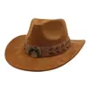 Aliexpress Nuevo Sombrero de Viaje Estilo Étnico para Hombres y Mujeres Sombrero de Ala Ancha Sombrero de Vaquero Suave de Gamuza Cabeza de Vaca