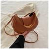 Estilo Coreano, Textura Fresca e Redonda, Bolsa de Mão de Cor Sólida, Bolsa de Ombro Transversal Fashion para Deslocamento