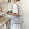 Bolso de lona a rayas de nicho para mujer, nuevo, casual, elegante, de gran capacidad, bandolera, bolso de mano de moda moderno