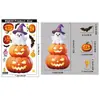 Decoraciones de Halloween: telaraña, pegatinas electrostáticas de fantasmas, arreglo de escena para ventana de centro comercial, calabaza, murciélago, pegatinas de cristal