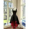 Vestido Colorido Preto Contrastante Feminino 2026 Primavera Novo Estilo Super Bonito Temperamento Deusa de Festa Estilo Saia Acinturada