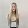 Peluca de Halloween Más Vendida en Aliexpress para Mujeres, Estilo Europeo y Americano, Cabello Largo Recto Blanco, Peluca de Cosplay Novia Vampiro