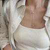 2024 Nuevo Producto Exquisito Collar Compacto con Borla de Gota de Agua de Circonio Azul para Mujer Cadena de Clavícula Ajustable
