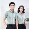 Camisa profissional unissex, camisa de manga comprida para executivos, camisa branca de empresa, roupa de trabalho para propriedade imobiliária, bordado