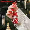 Plano 2D Juego de 16 Piezas Diseño Clásico Rojo Blanco Decoración de Árbol de Navidad de Alta Calidad Muñeca Niña Adornos Colgante