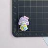 Mochila de urso de cor brilhante para meninas, acessórios de resina, cabeça de estudante fofa, grampo de cabelo para meninas, corda, copo de água, acessórios de pasta para mulheres