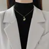 [Aço Titânio] Lua Cheia Diamantada Amor Moda Luxo Leve Temperamento Deslumbrante Colar Totalmente Diamantado Feminino Corrente de Clavícula Versátil Aço Titânio