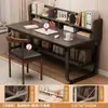 Mesa de computador de mesa para casa com estante integrada combinação de mesa de estudo/escrita para quarto de estudante menina