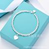 Versión Alta Pulsera de Corazón de Perlas Casa T 4M Cobre Blanco Chapado en Oro Rosa 18K Estampado CNC Joyería Clásica de Corazón y Perla Redonda para Instagram