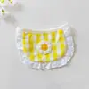 Ins Coreano Lindo Perrito Cuadros Florales Babero Mascota Toalla de Saliva Bichón Teddy Pomerania Babero Gato