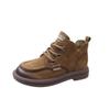 Botas Martin Redondas Retro para Mujer, Nuevo Estilo Otoño 2026, Estilo Británico, Versátiles, Cómodas, con Cordones, Suela Suave, Botas Amarillas de Moda