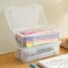 Caja de Almacenamiento Transparente de Escritorio de Súper Gran Capacidad Soporte para Lápices de Colores, Lápices, Pinceles, Estuche de Papelería para Estudiantes, Estuche para Lápices Creativo y Sencillo