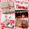 Dia dos Namorados Transfronteiriço 12 Peças Rosa Dia dos Namorados Anão de Madeira Pendurado com Design de Coração Decoração de Presente de Feriado