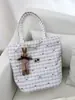 Bolso de hombro colorido de principios de primavera, bolso tote a cuadros, bolso de hombro con lazo, bolso versátil de gran capacidad, bolso de hombro dulce