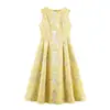 Vestido de Verano sin Mangas Jacquard de Longitud Media para Mujer Estilo Europeo y Americano 10610