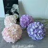 Hortensias artificiales estampadas en seda, arreglos de pared de flores decorativas para salones de bodas, decoración suave para el hogar y hoteles, venta al por mayor transfronteriza de hortensias