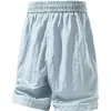 Shorts casuais de cor sólida, soltos, confortáveis para uso em casa, secagem rápida, leves, para esportes de verão, uniforme para equipe esportiva estudantil, shorts de comprimento até o joelho