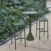 Conjunto de Assentos Externos Casual para Pátio, Mesa e Cadeiras Externas de Ferro Forjado para Jardim e Varanda, Cadeiras Verdes Externas, Café