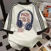 Camiseta de Manga Corta con Cuello Redondo de Longitud Media Estilo Japonés 100% Algodón Puro para Hombres y Mujeres, Verano, Corte Holgado, Adelgazante, Top Versátil para Parejas, Estilo Ins