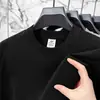 Camiseta de algodón puro de manga corta para verano para hombre, transpirable y de corte holgado, camiseta de cuello redondo para jóvenes y adultos de mediana edad, top versátil y moderno de color liso