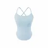 Camisole Puro Desejo com Alças no Pescoço e Bojos para Mulheres, Roupa Íntima da Estação Primavera, Top Base Sem Mangas Doce e Picante Sexy, Tecido Escovado, Adequado para Usar por Cima