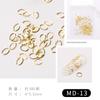 Arte de Unhas Ultra-Fina Liga Metálica Estrela do Mar e Lua Círculo Vazado Adesivos de Unha Decorações de Rebite Dourado Galvanizado Mini