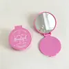 Espejo de Maquillaje Redondo con Tapa abatible Espejo Mini Portátil para Llevar Espejo Plegable para Retoques Espejo de Regalo Personalizado con Estampado Dorado
