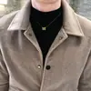 Abrigo de lana para hombre otoño e invierno corte ajustado corto doble capa imitación visón chaqueta de lana estilo británico moderno abrigo casual