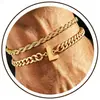 Pulseira Cuban Twist de Aço Inoxidável com 26 Letras para Comércio Exterior Transfronteiriço, Joia Fashion e Ajustável