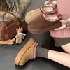 Botas de nieve slip-on estilo étnico con suelas gruesas para mujer, nuevo estilo de invierno con forro de felpa