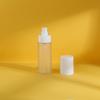 En stock, botella PET redonda recta esmerilada blanca, botella de prensa de emulsión de agua de 80 ml, botella de loción de 100 ml, botella de spray de 120 ml