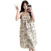 Macacão de Alça Fina de Algodão Nuvem de Verão Desenho Animado Fofo Estilo Ins Casual com Franjas Pijama para Mulheres com Bojo