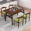 Conjunto Nórdico de Mesa e Cadeiras de Jantar para Uso Doméstico, Econômico para Apartamento Pequeno, Adequado para 4-6 Pessoas, Mesa de Jantar Simples para Uso Comercial ou de Aluguel