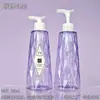 Botella Personalizada de 620 ml Classy Care Forma de Cono Rombo Botella para Detergente de Ropa Agua para Cuidado del Cabello Gel de Ducha Acondicionador Botella Vacía
