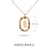 Collar europeo y americano transfronterizo de 26 letras en español para mujer, cadena de clavícula versátil, diseño de nicho con gema de cristal