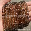 Venda Direta da Fábrica Copo de Chá Imitação Obsidiana Contas Redondas Imitação Citrino Semi-Acabado Pulseira DIY Colar Acessórios de Joias