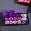 Caja de Regalo de 12 Flores de Jabón con Oso Flor de Jabón Cumpleaños Regalo Creativo Regalo para el Día de la Madre Fabricante Venta al Por Mayor