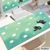 Alfombrilla de Ratón Bidimensional con Protección para Ojos Verdes, Tamaño Grande, Borde Bloqueado Engrosado, Alfombrilla para Teclado y Ratón de Computadora para Gaming y Oficina