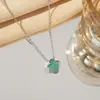 Colar Popular Transfronteiriço de Aço Inoxidável Flor de Cinco Pétalas Trevo de Quatro Folhas Dupla Face Corrente de Clavícula Personalizada de Alta Qualidade para Mulheres