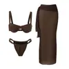 Traje de baño de tres piezas estilo nuevo 2026 para mujer, que disimula la barriga y estiliza, adecuado para vacaciones en la playa y baños en aguas termales [Disponible para Dropshipping]