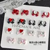 Popular Joyería de Moño de Resina Chica Coreana Dulce Corbata de Moño Biselada Manicura Uñas Diamante Accesorios Diamante