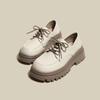 Mocassins Femininos 2024 Novo Primavera e Verão Sapatos Femininos Quentes Sapatos com Cadarço de Solado Grosso Primavera e Outono Versátil Sapatos Pequenos de Couro Britânicos