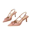 Nova Coleção de Primavera Estilo Levemente Luxuoso Estilo Europeu e Americano Moda Simples Uma Tira Salto Fino Salto Alto Bico Fino Afunilado Sapatos de Salto Alto Femininos Emagrecedores