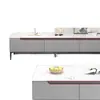 Gabinete de TV de Laje de Rocha de Luxo Leve Mesa de Centro Simples Moderna para Sala de Estar Combinação de Gabinete de TV Gabinete de Chão de Madeira Maciça Novo para Apartamento Pequeno