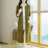 Cardigan Suéter Longo de Outono Peça de Roupa Externa Feminina Acima do Joelho Roupa de Outono 2025 Nova Peça de Roupa Externa Elegante Malha Roupas Femininas