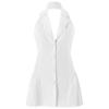 Estilo Ins Europeo y Americano Transfronterizo Vestido Chaleco de Solapa para Mujer Sexy Sexy Sexy Sin Mangas de Tirante Espalda Descubierta Falda de Cadera