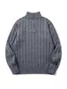 Ropa Vintage Yidao Otoño 2026 Nuevo Estilo Retro Americano Old Money Suéter Jersey de Punto Trenzado de Cuello Alto con Media Cremallera